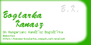 boglarka kanasz business card